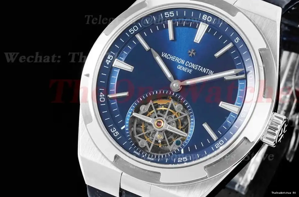 SS ref Stk Blue 6000V Overseas BBR Tourbillon LE 0329